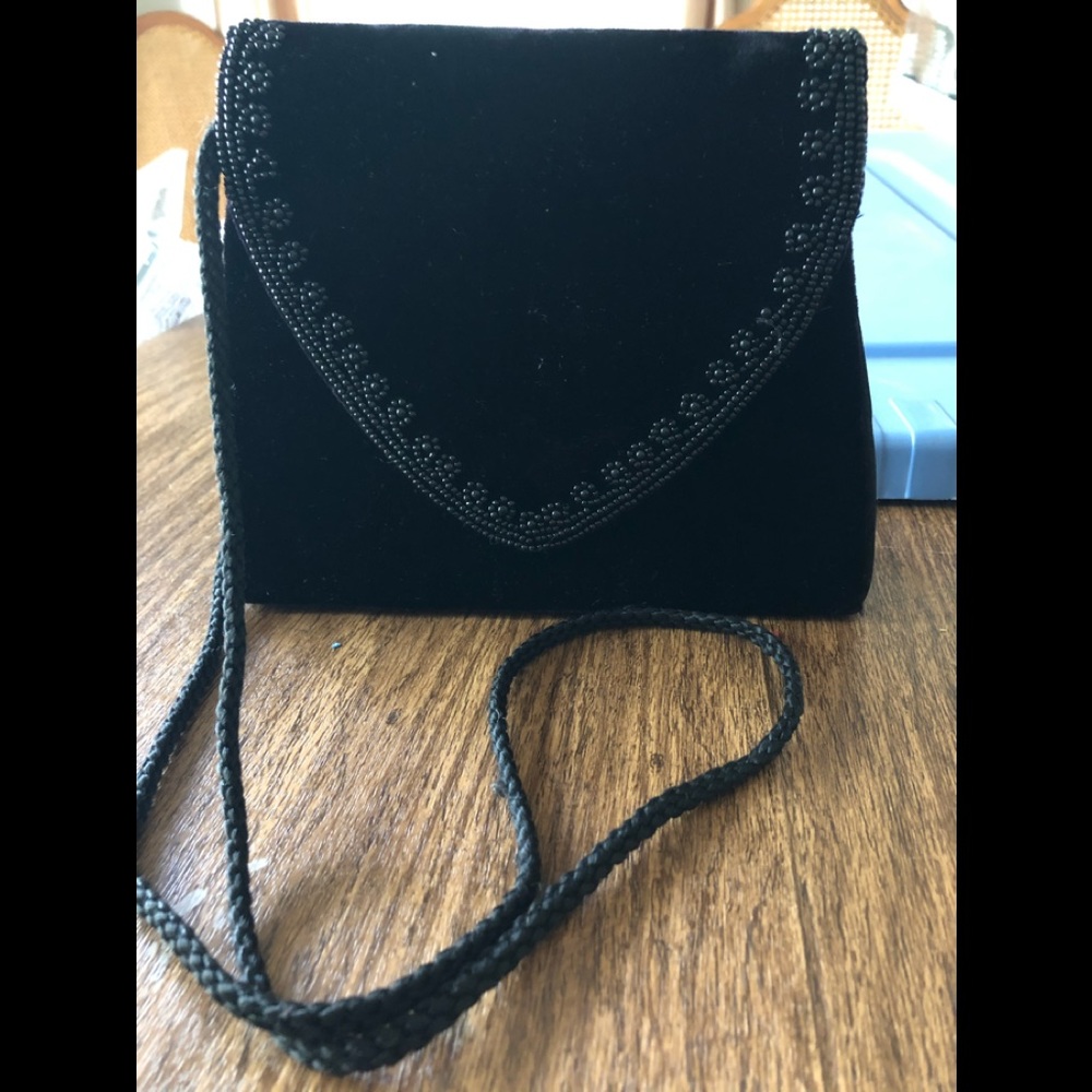 Black velvet purse